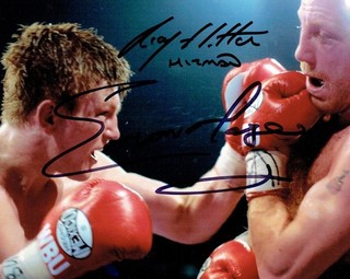 Ricky Hatton & Eamonn Magee dual signed 10 x 8 action shot & we can show proof.