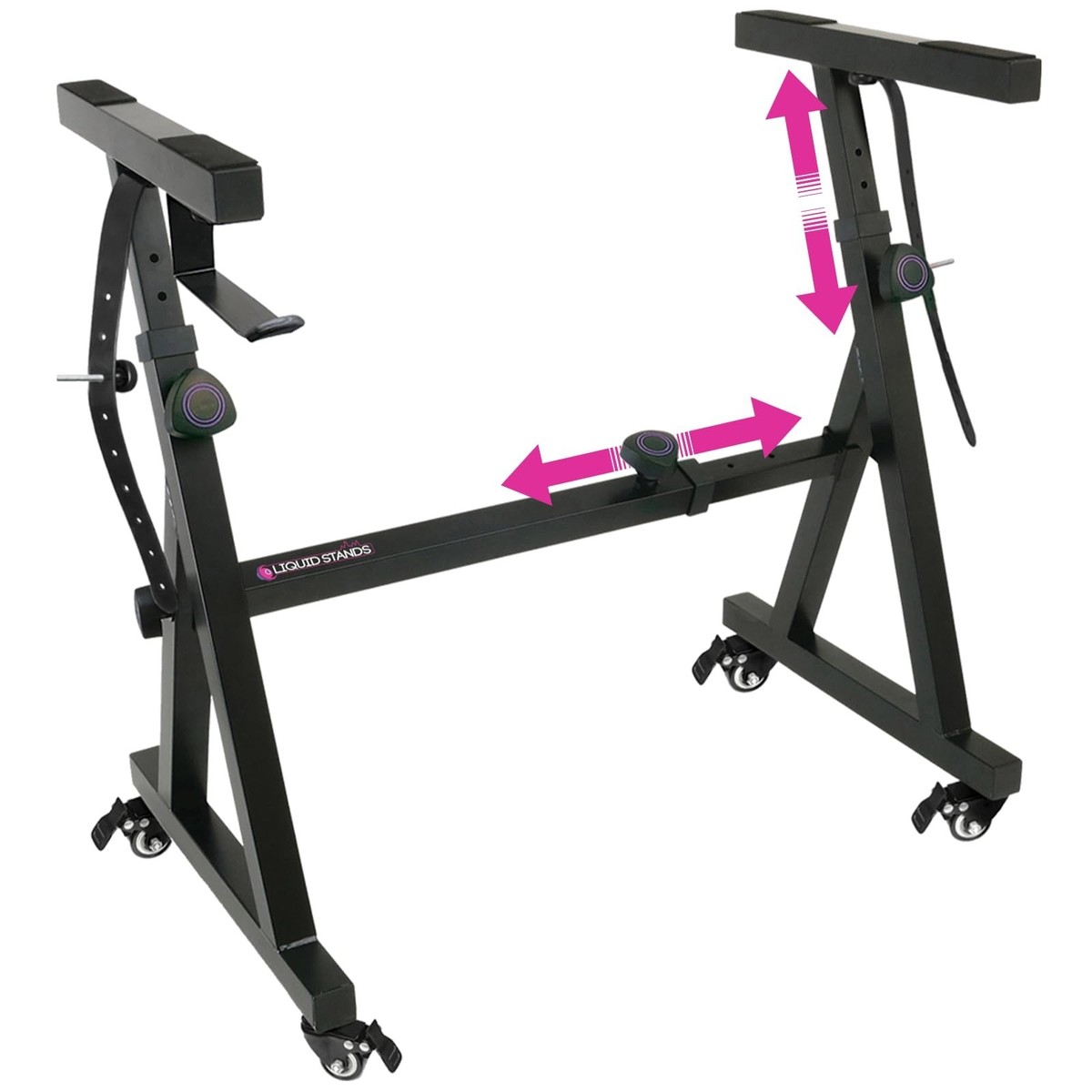 StandOrganizer水牛角FieldToolsLUDENS Liquid Stands Keyboard Stand w/ Wheels - Black Z Style Adjustable