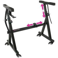 Liquid Stands Keyboard Stand w/ Wheels - Black Z Style Adjustable  Portable ...