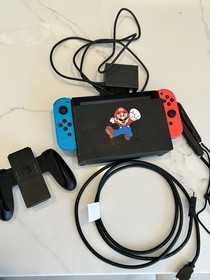 Nintendo Switch HAC-001 Console Black Red Blue Joy-Con Dock Charger HDMI