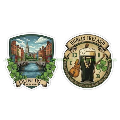 Dublin Ireland Irish Vinyl Decal Sticker 2 Pack A