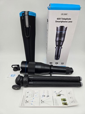Smartphone Lens 60X Teleskop Zoom Objektiv / Linse / mit Stativ APEXEL Schwarz  
