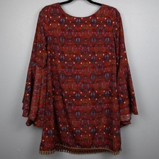 Basically Me red abstract print shift dress-S