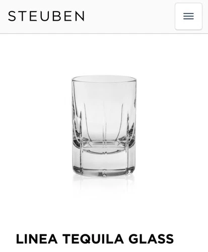 Set of 2 Steuben Linea Tequila Glasses, NEW IN BOX