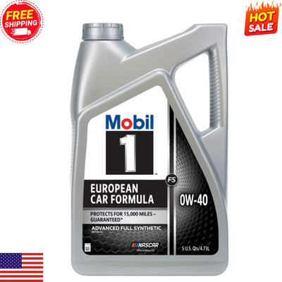 Mobil 1 FS European Car Formula Full Synthetic Motor Oil 0W-40, 5 Quart
