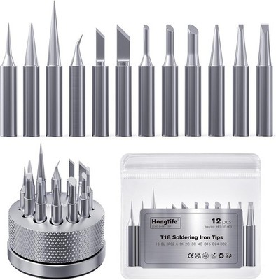 T18 Soldering Iron Tips with Tip Holder for Hakko FX-888D FX-888 FX8801 FX-60...