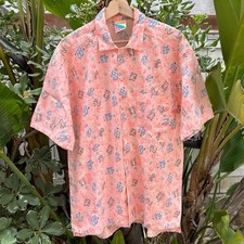 Vintage 90s Gear Abstract Button Up Shirt USA Made L 22x30.5