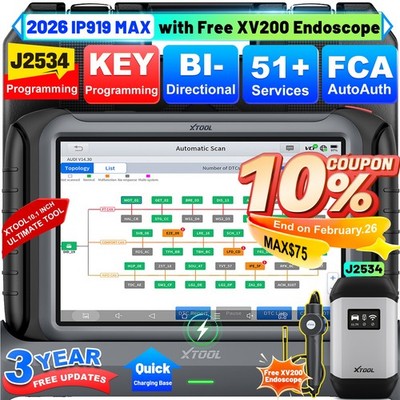 XTOOL IP919MAX J2534 ECU Programming Car Key Programmer Diagnostic Tool Topology