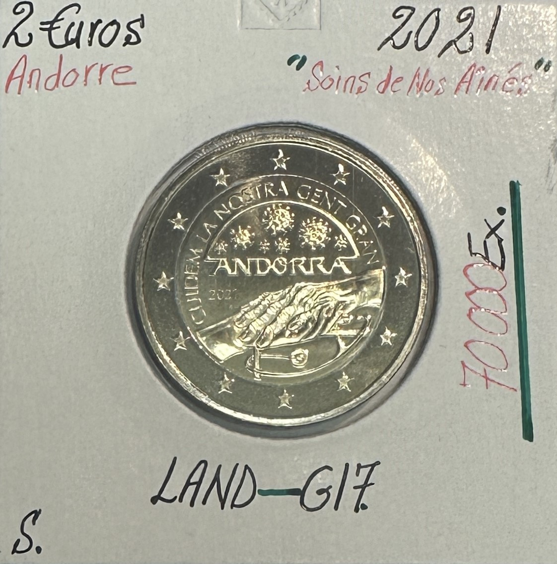 ANDORRE - 2 Euro commémorative 2021 (SOINS DE NOS AINES) Issue du BU