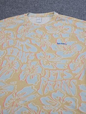 Mens Tee Shirt Large Lets Frans... All Over Print Hippie Boho
