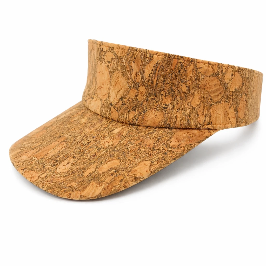 Cork Sun Visor Hat Unisex Golf Tennis Cap Vegan Summer Sports Portuguese Cork