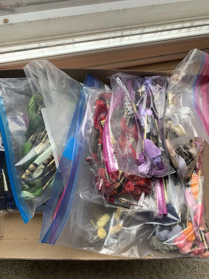 250 DMC 6-Strand Embroidery Cotton -mixed Colors BLACK RED GREEN GRAY AND MORE - Image 3 of 4