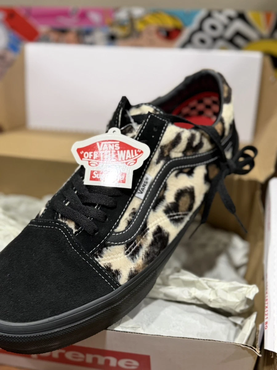 Supreme x Vans Skate Old Skool Leopard Pack - Black for sale | eBay