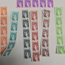 France lot bandes verticales 5 timbres non oblitérés « Marianne » multicolore