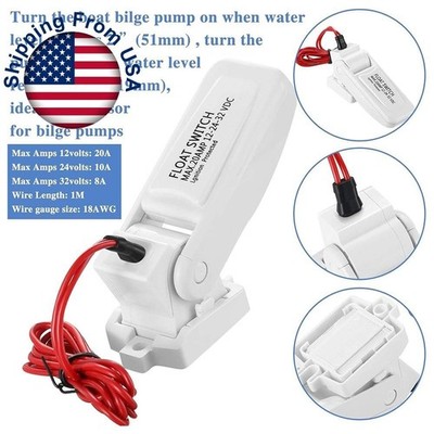 For Boat Marine Submersible 1100GPH 12V Bilge Sump Water Pump w/ Float Switch #j