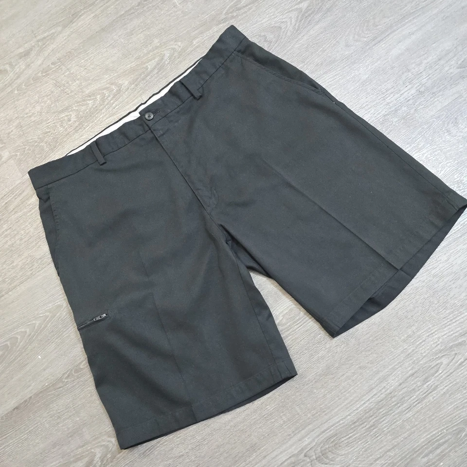 Pantalones Cortos Chinos Champions Tour PGA Tour Negros Frente Plano Poliéster Para Hombres 38x9" Negros Foto 4 de 4