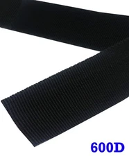 Heavy Duty PP 1/3/4/1.5/2  Inch Polypropylene 600D Webbing Black Strap 5/10 Yard