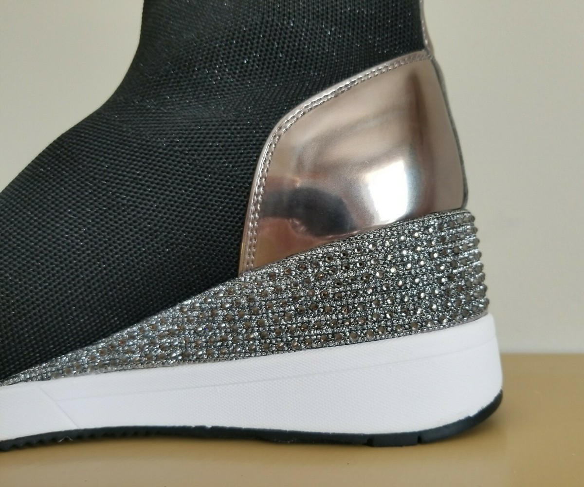 Knit Sock Sneakers Michael Kors Skyler Bootie Silver Michael KORS