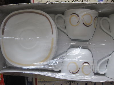 NIB SET OF 12 BORMIOLI ROCCO PARMA DESIGNO ITALIANO COFFE TEA CUP SET SPAIN MADE