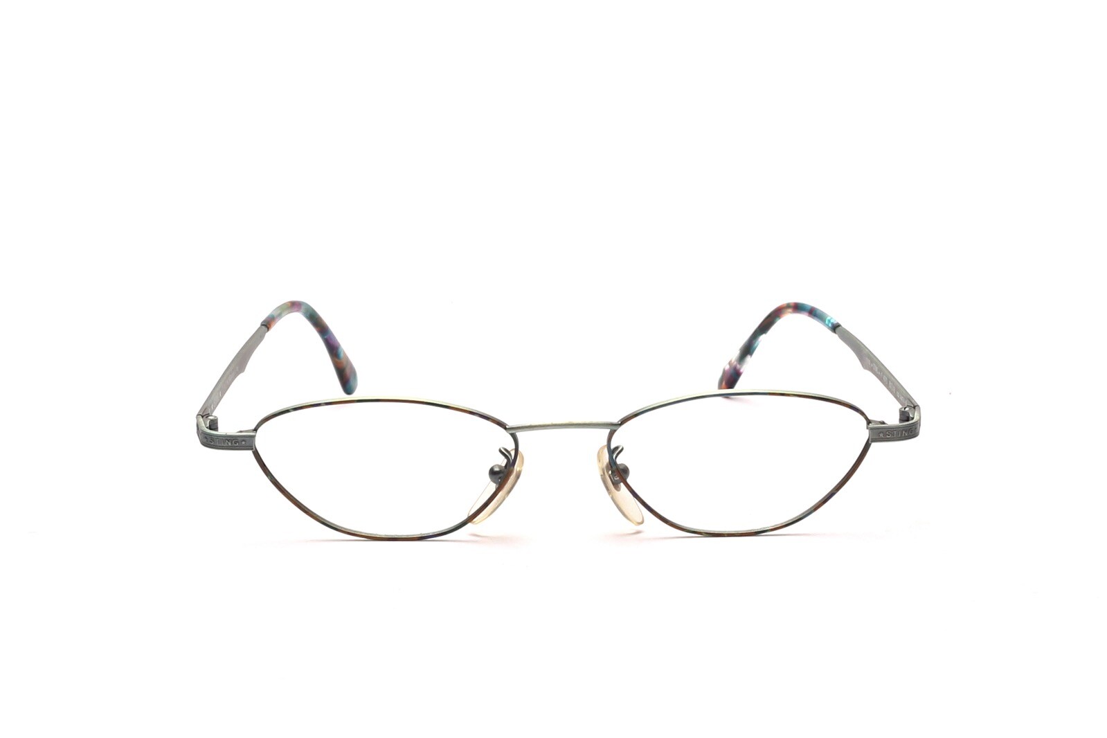 Brille Fassung Металлический овал Grün Bunt Damen Sting Design Mode 50-18 мм Италия B2