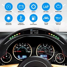 LED Carbon Fiber Steering Wheel For Jeep Wrangler JK RUBICON 2011 - 2017