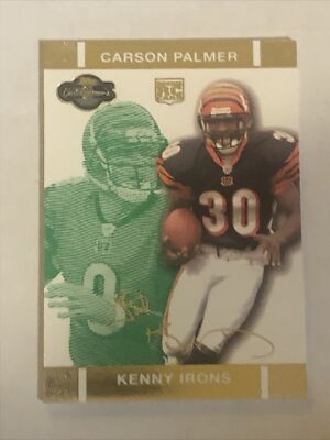 2007 Topps Co-Signers Carson Palmer + Kenny Irons Rookie Gold Parallel #174/249