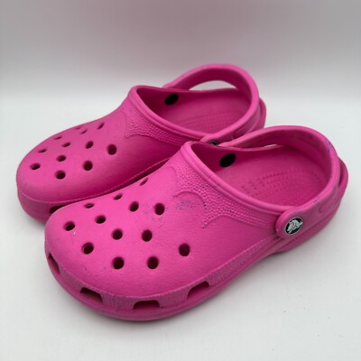 Crocs Classic Casual Clogs Unisex Adults W9/M7 Pink Ankle Strap Slip On