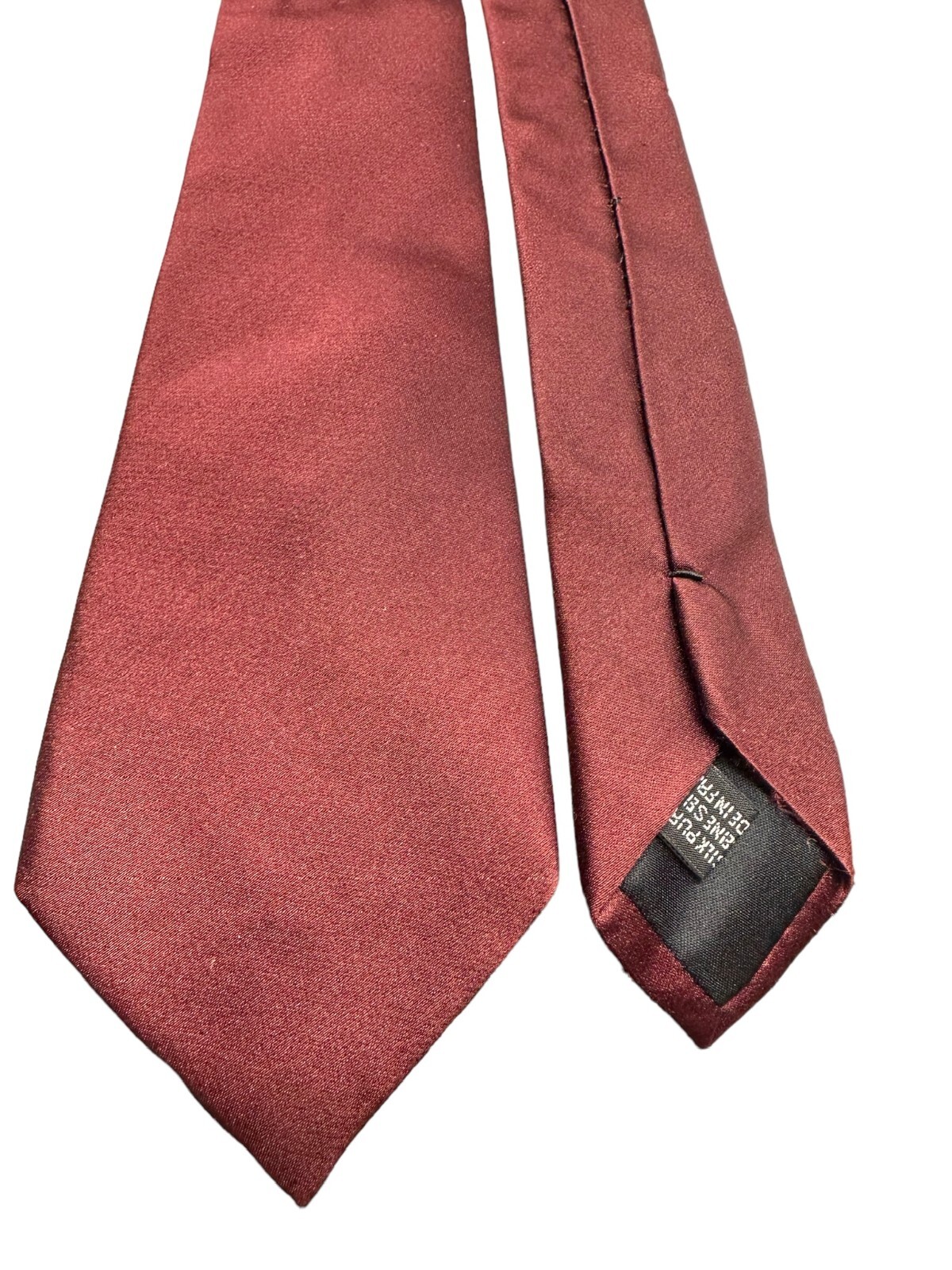 YSL Yves Saint Laurent rosso francese 100% seta abito uomo cravatta collo