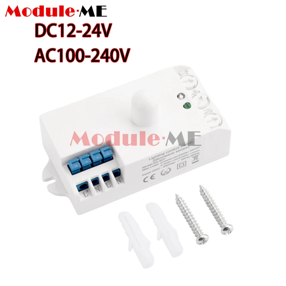 DC12-24V AC110-240V 5.8GHz Microwave Radar Sensor Body Motion HF Detector Switch - Image 2 of 4
