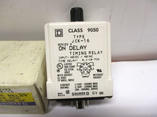 NEW SQUARE D TIMING RELAY 9050 TYPE JCK-16 SOLID STATE 0.1-10 MIN 48V OEM BOX - Picture 4 of 6