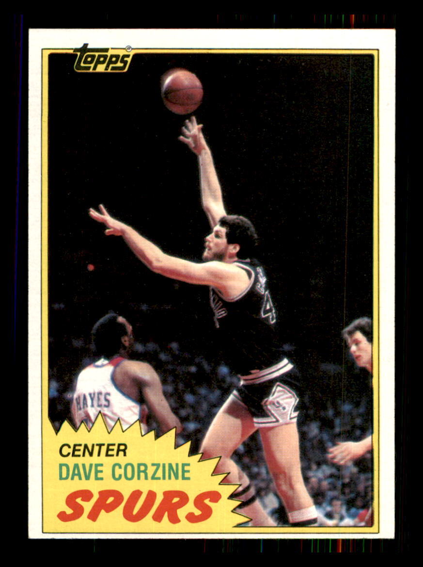 1981 Basketball Topps Dave Corzine San Antonio Spurs #MW101 RC3