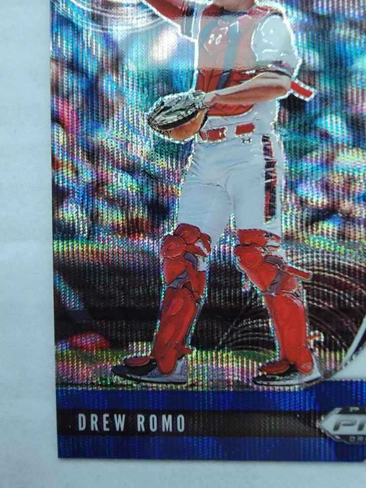 Drew Romo 2020 Panini Prizm Draft Picks Rookie Baseball Card PDP35 Blue Wave  - Image 4 of 4