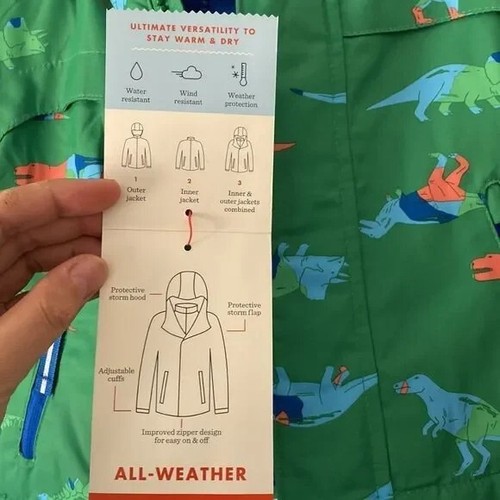 Cat & Jack 3-In-1 Printed Jacket - Dinosaur - Size 18 Months New with Tags 0234 - Picture 4 of 7