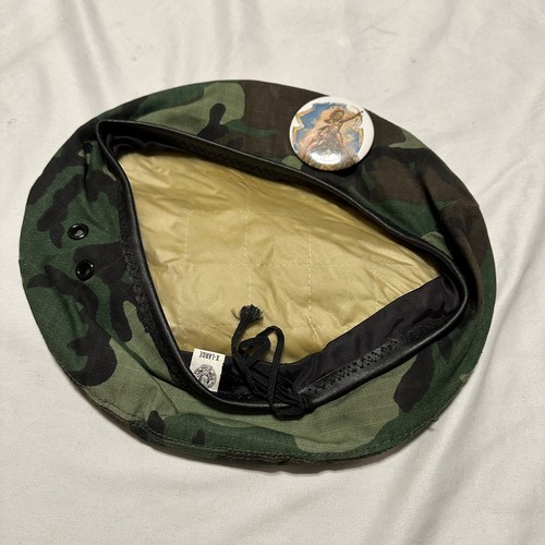1980s US Army Ripstop Woodland Beret Hat Special Forces Grenada