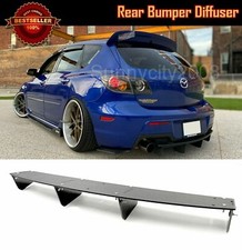 4 Shark Fin Splitter Rear Bumper Diffuser Fin Fit 07-09 Mazda Speed 3 Hatchback 4 Shark Fin Splitter Rear Bumper Diffuser Fin Fit 07-09 Mazda Speed 3 Hatchback