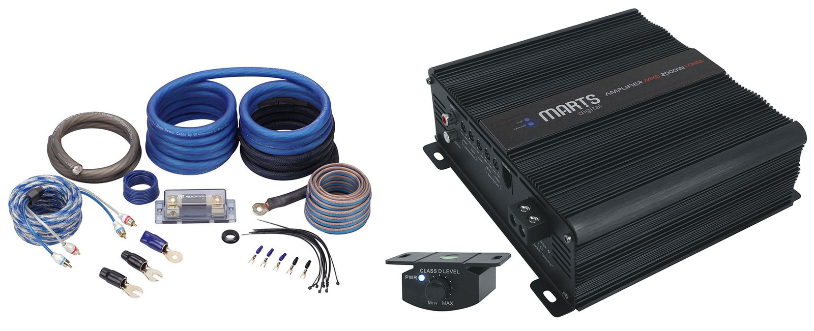 Автомобильный моноусилитель Marts Digital MXD 2000 мощностью 1 Ом 2000 Вт RMS Регулятор низких частот Комплект усилителя OFC