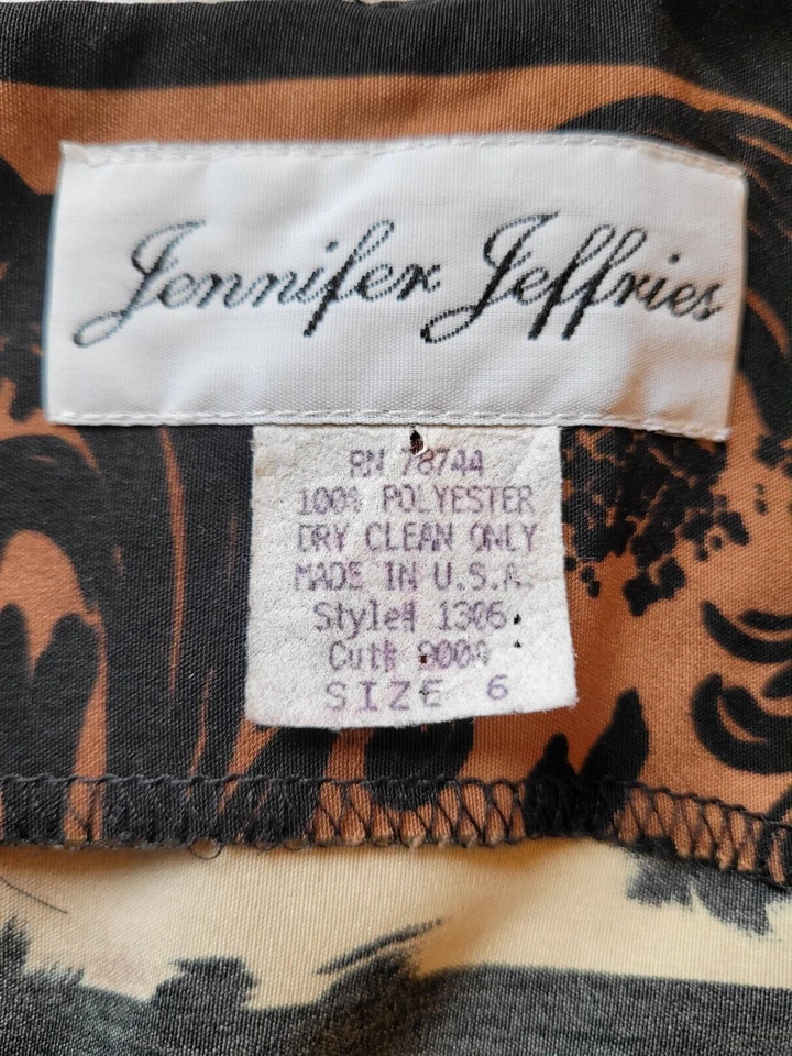 Maxi Vestido De Colección Talla 6 Jennifer Jeffries Rayas Animal Floral Sin Mangas Foto 3 de 3