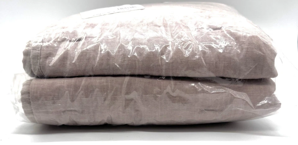 Nuevo con etiquetas Juego de 2 fundas Pottery Barn lino belga King color rosa ahumado Foto 4 de 4