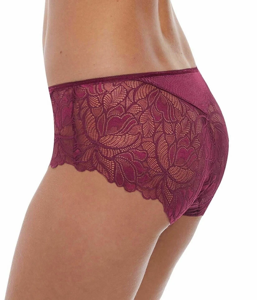 Braguitas cortas Fantasie Memoir talla M 12 14 negro cereza púrpura encaje 3026 Foto 2 de 4