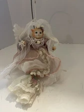Vintage Hanging Angel Cat Ornament 11 in Tall
