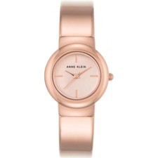 NEW ANNE KLEIN ROSE GOLD TONE,SOLID BANGLE LINK BRACELET WATCH AK/2656RGRG