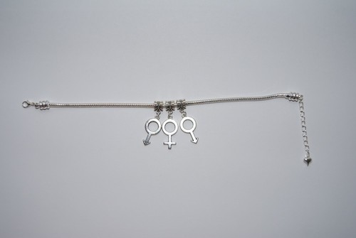 Sexy Euro Anklet Ankle Chain 'MFM' Symbols Swinger Threesome Fetish Slut Hotwife - Picture 4 of 4