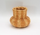 Tohono O'odham Basket Papago Vaselike Covered Natural Open Weave Unsigned DS11 — photo 6