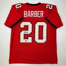Facsimile Autographed Ronde Barber Tampa Bay Red Reprint Jersey Size Men's XL