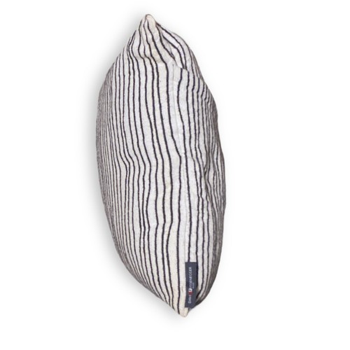 David Fussenegger Throw Accent Pillow White Black Stripes 16” x 16” Down Feather - Picture 4 of 7