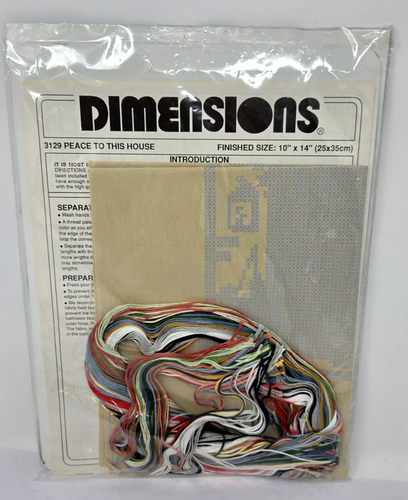 2 Vtg Dimensions Stamped Cross Stitch kits ~Peace to this House (cat) & Welcome - Picture 5 of 14