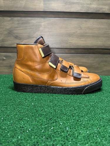 Nike Blazer High Strap Up Premium Leather Brown Size 7.5 428926-200 - Picture 7 of 24