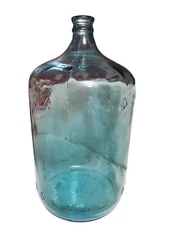 VINTAGE Blue Green ARROWHEAD PURITAS WATERS  5 Gallon Glass WATER JUG