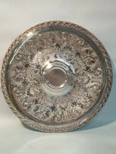 Wm Rogers Spring Flower 12 Inch Chip And Dip Serving Platter 766 preowned