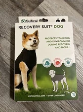 Dog Recovery Suit Stretch Fit Breathable Lightweight Suitical Black Large